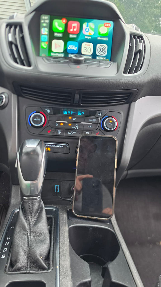 Magnetic Phone mount with wireless charger and integrated Wireless CarPlay for Ford Escape 2017-2019