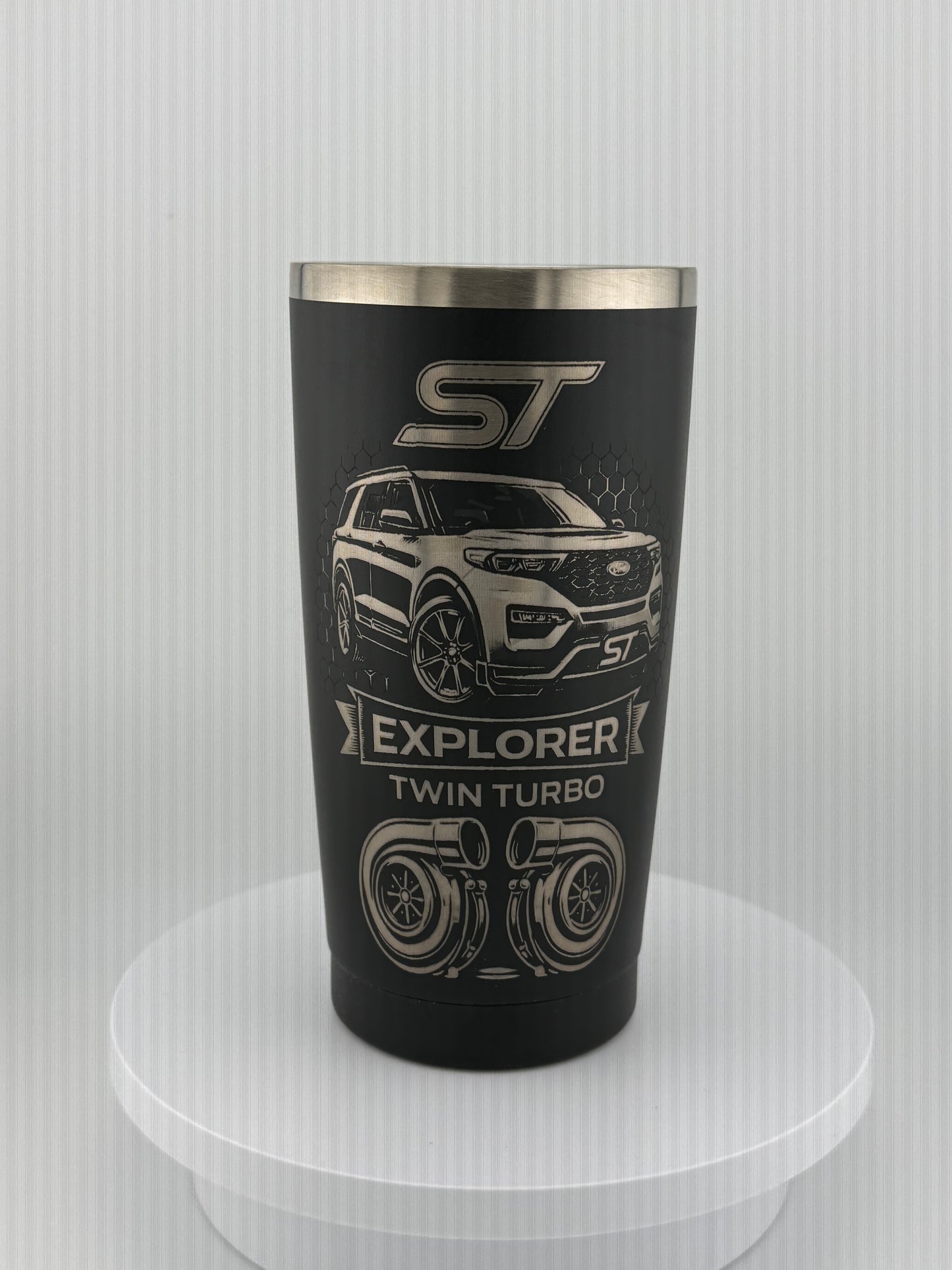 Explorer ST inspired Twin Turbo 20oz Stainless Steel Tumbler – Laser Engraved