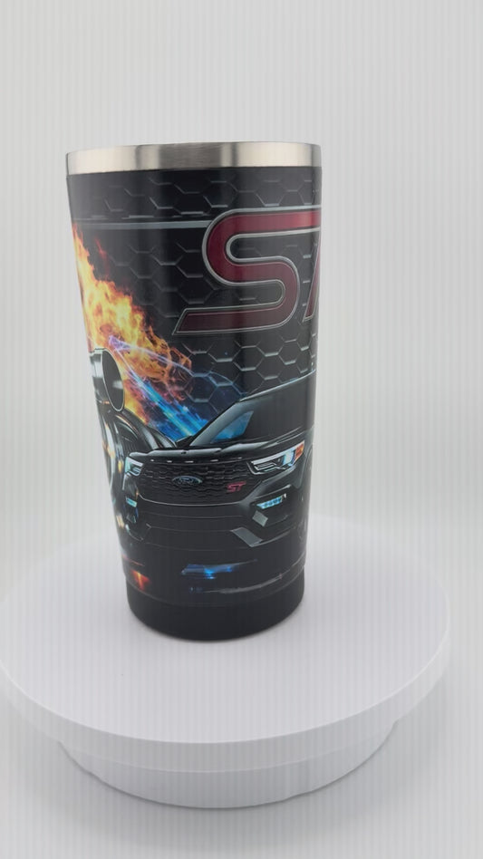 Explorer ST Inspired 20oz Stainless Steel Tumbler – Custom Automotive Design